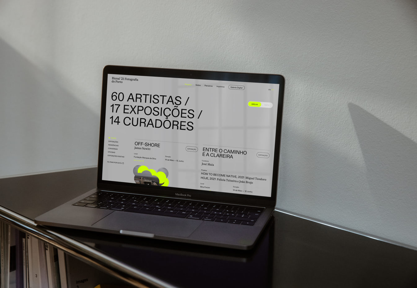 Website loaded in a MacBook Pro 13".