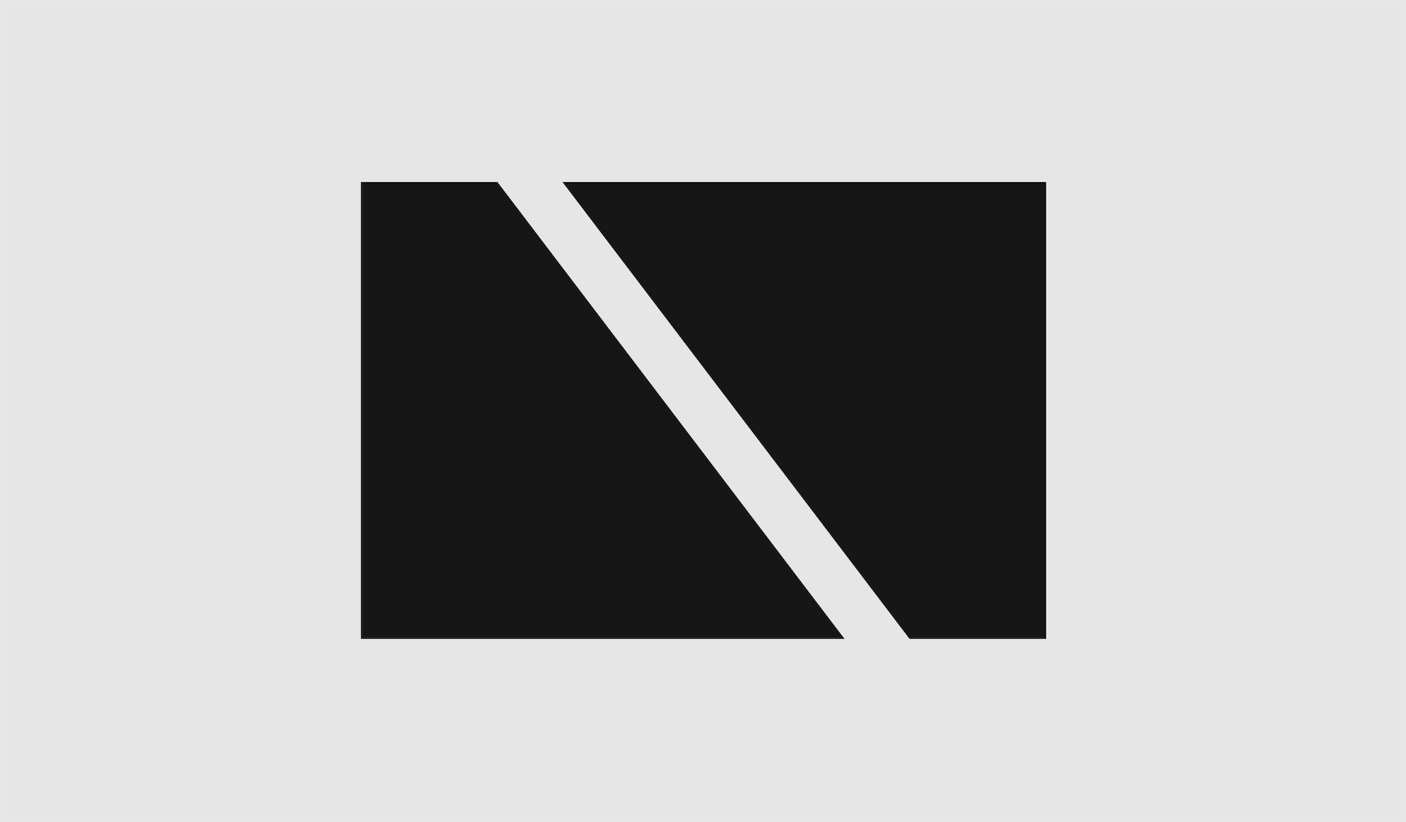 Rectangular shape divided diagonally in the middle.